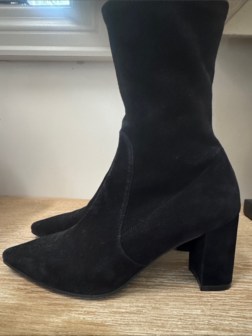 Black sock boots Stuart Weitzman